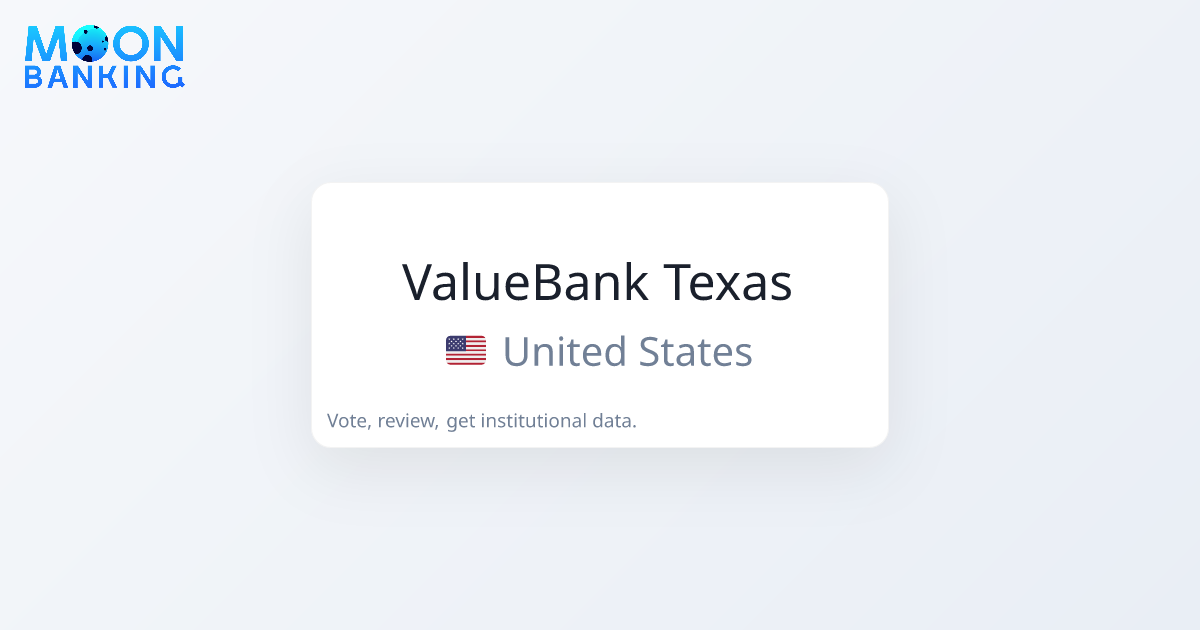 ValueBank Texas (United States) Profile & Reviews